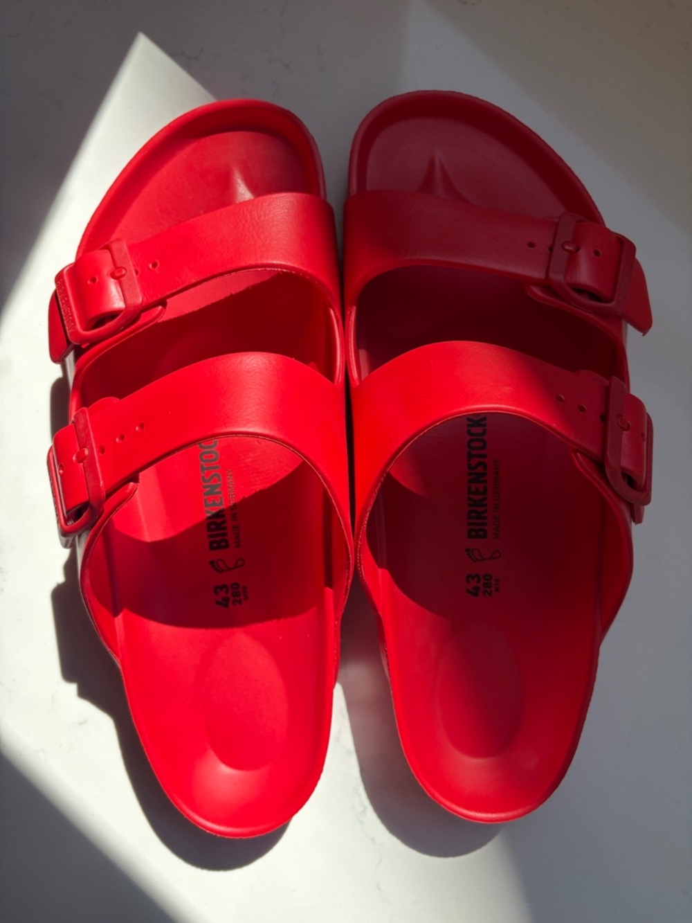 Birkenstock Men’s Bright Red Two-Strap EVA Sandals